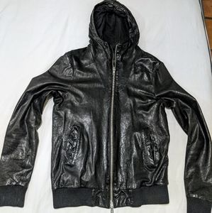 **SOLD**  All Saints slim leather jacket (large)